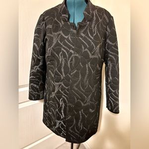 Alfani Black Metallic Print Jaquard Topper Jacket - Size XL